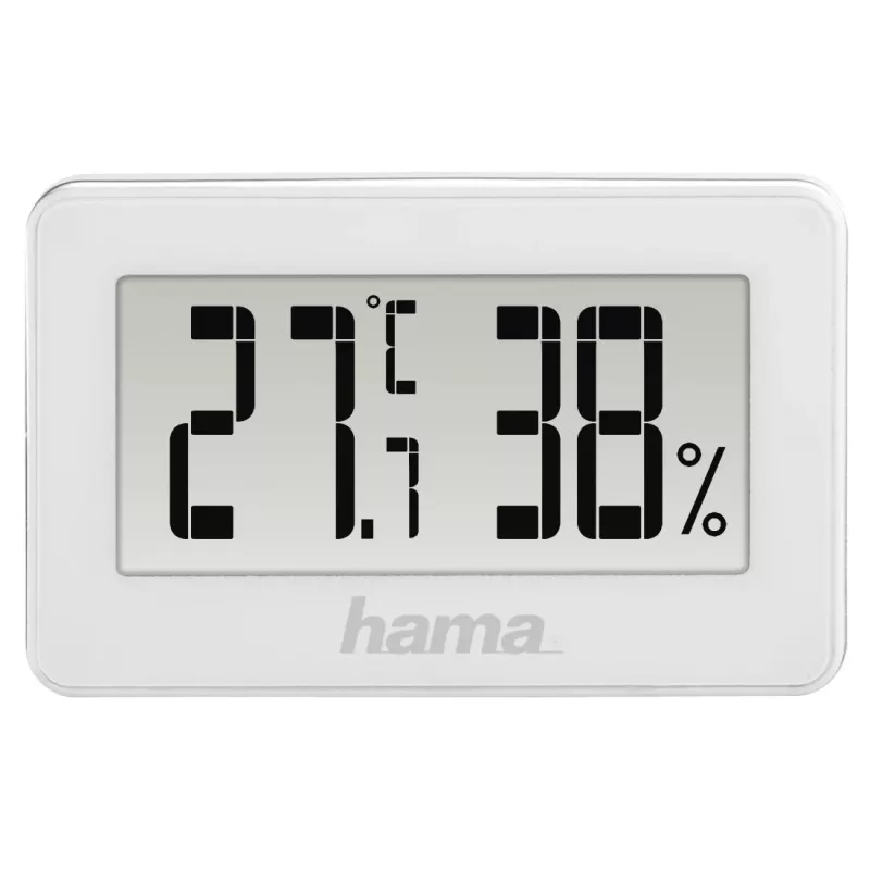 Stazione meteo digitale HAMA 00186363 – termometro e igrometro interni, umidità 20–95 %, bianca, batteria CR2025