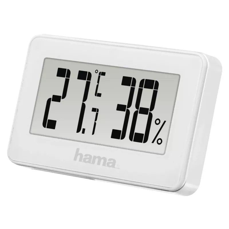 Stazione meteo digitale HAMA 00186363 – termometro e igrometro interni, umidità 20–95 %, bianca, batteria CR2025