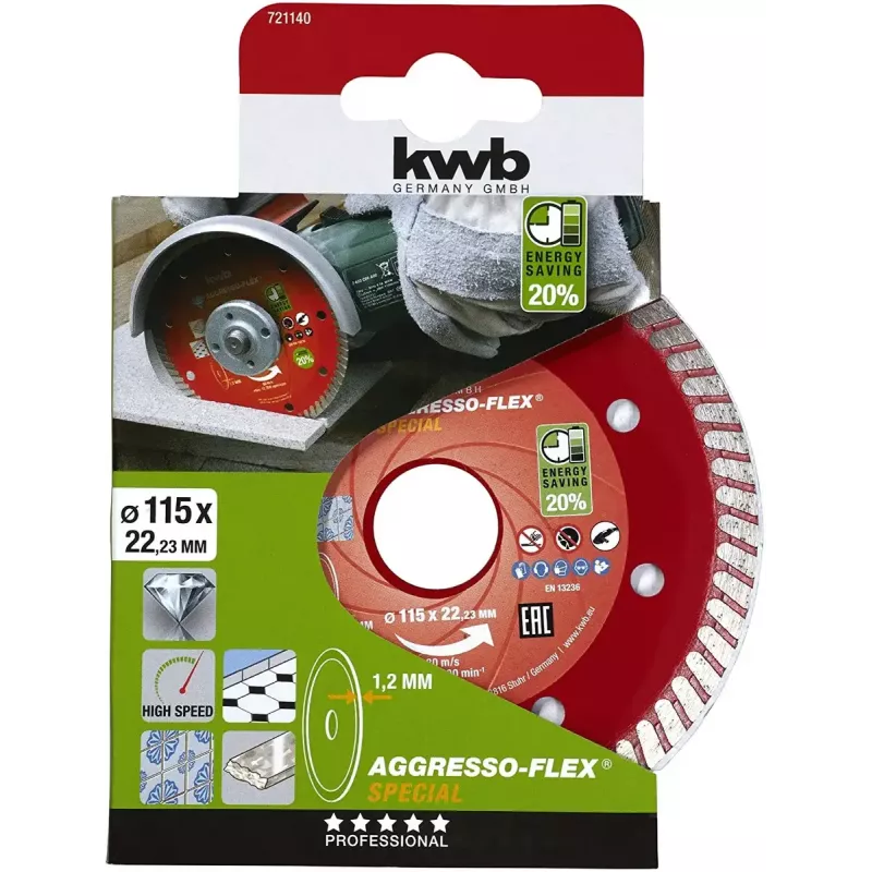 kwb 721140 Disco da taglio per pietra, 115 mm