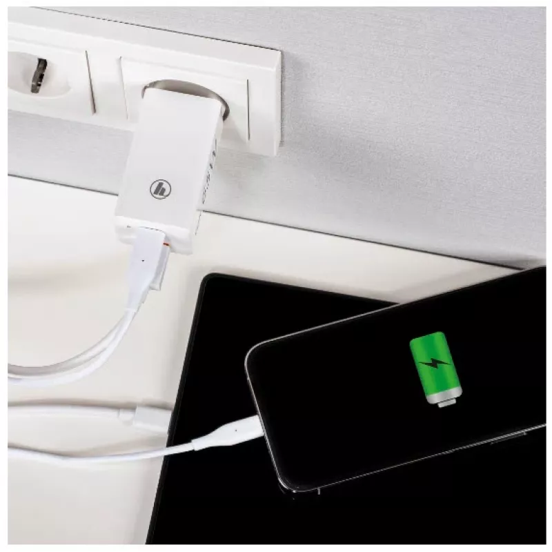 Hama 00139538 caricabatterie mobile per laptop, smartphone, tablet bianco AC ricarica rapida per interni