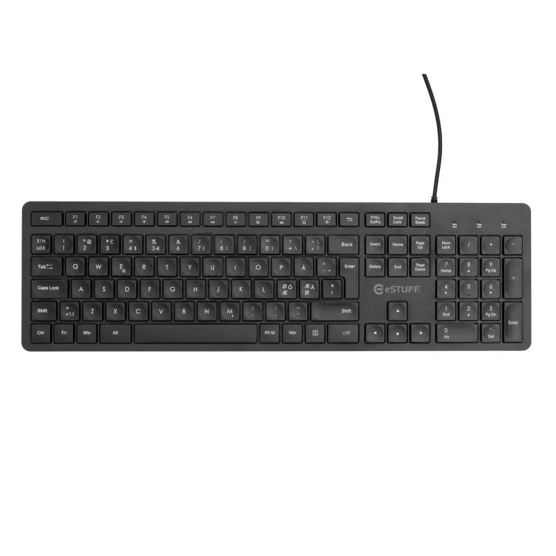 eSTUFF GLB211102 tastiera ufficio USB QWERTY nordico nero