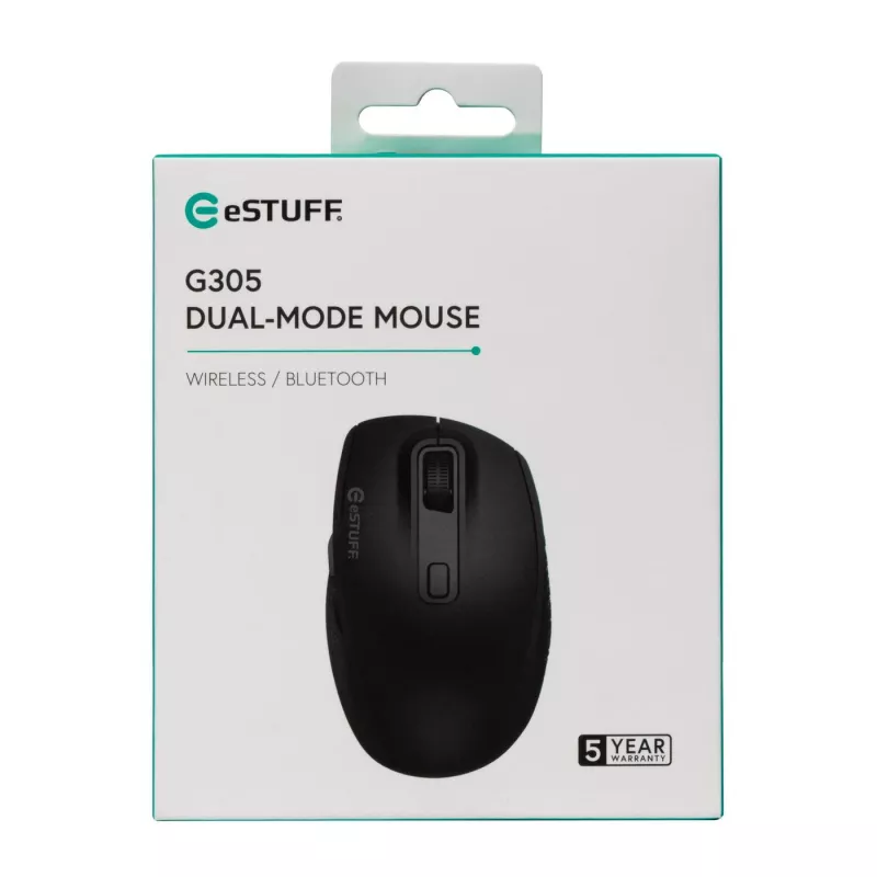 eSTUFF GLB214002 mouse ufficio per destrimani RF wireless + Bluetooth IR-LED 1800 DPI