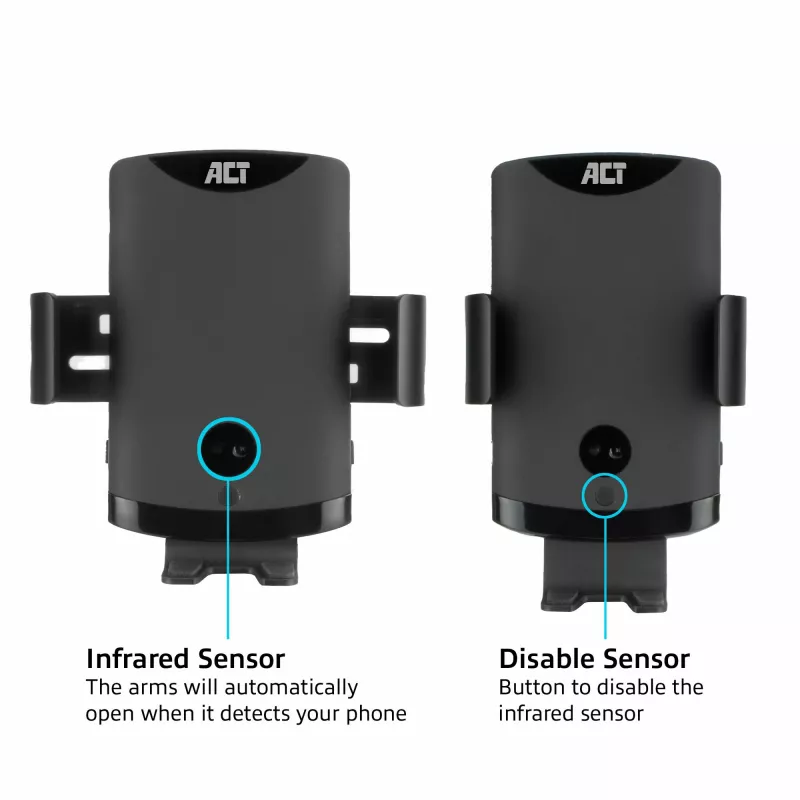 Supporto auto automatico per smartphone ACT AC9010 con ricarica wireless
