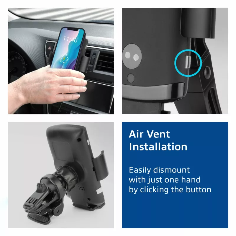 Supporto auto automatico per smartphone ACT AC9010 con ricarica wireless