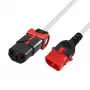 Cavo di alimentazione ACT C13 IEC Lock+ - C14 IEC Lock Dual Locking bianco 2 m, PC3609