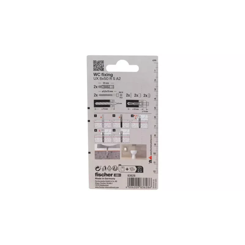 Set viti e tasselli Fischer 83628 adatto per mattone, calcestruzzo