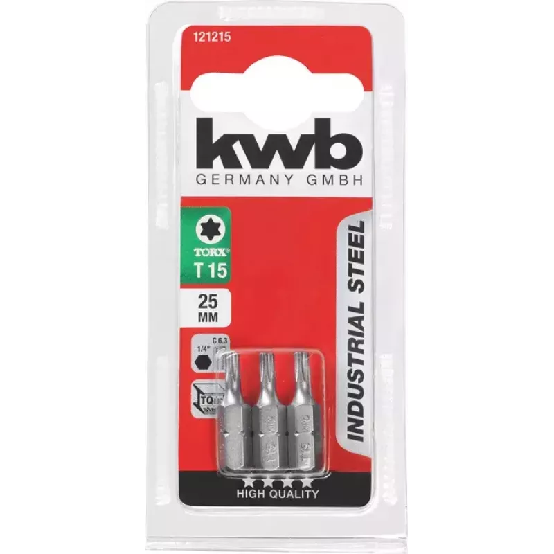Bit per cacciavite KWB 121207 3 pz. Torx T7 25 mm esagonale