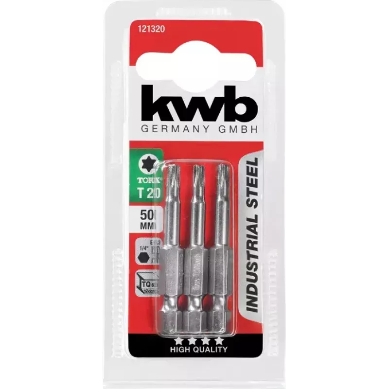 kwb 121325 inserto esagonale T25, acciaio, 3 pz.