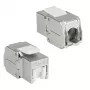 ACT Keystone Jack RJ45 CAT6 schermato senza attrezzi con Shutter argento-bianco