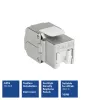 ACT Keystone Jack RJ45 CAT6 schermato senza attrezzi con Shutter argento-bianco