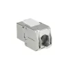 ACT Keystone Jack RJ45 CAT6 schermato senza attrezzi con Shutter argento-bianco