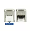 ACT Keystone Jack RJ45 CAT6 schermato senza attrezzi con Shutter argento-bianco