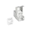 ACT Keystone Jack RJ45 CAT6 schermato senza attrezzi con Shutter argento-bianco