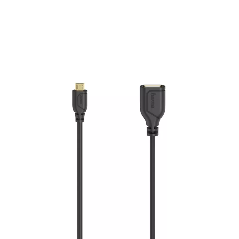 Hama Flexi-schlank cavo USB USB 2.0 0,15 m Micro-USB A USB A nero