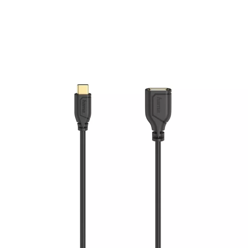 Hama Flexi-schlank cavo USB USB 2.0 0,15 m USB C USB A nero