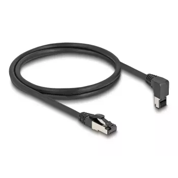 Cavo di rete DeLOCK RJ45 Cat.8.1 piegato a 90° verso l'alto 10 m nero