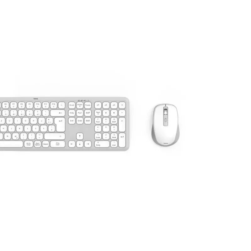 Hama WKM-550 00173066 set tastiera e mouse multi-device, wireless, RF + Bluetooth, QWERTZ tedesco, bianco