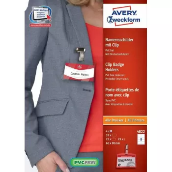 Etichetta non adesiva AVERY 4822 trasparente bianco rettangolare 32 pz.