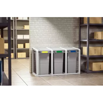 Cestino Hailo ProfiLine Öko XL rettangolare plastica grigio