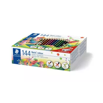 Pastelli acquerellabili Staedtler Noris colour 185 — 144 pezzi, assortiti 12 colori