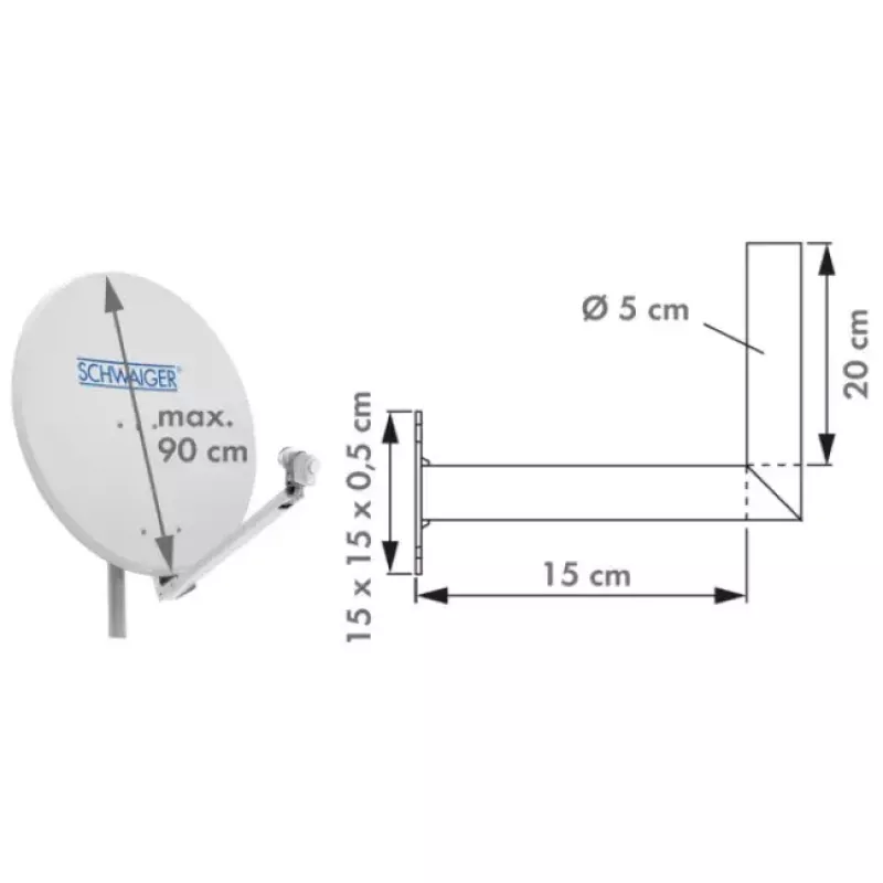 Supporto da parete Schwaiger WAH1525 001 argento alluminio