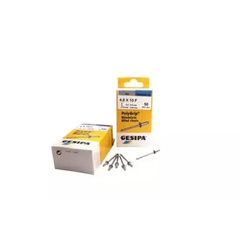 Rivetto cieco GESIPA 1432058 acciaio grigio testa 9,5 mm gambo 4,8 mm lunghezza 10 mm