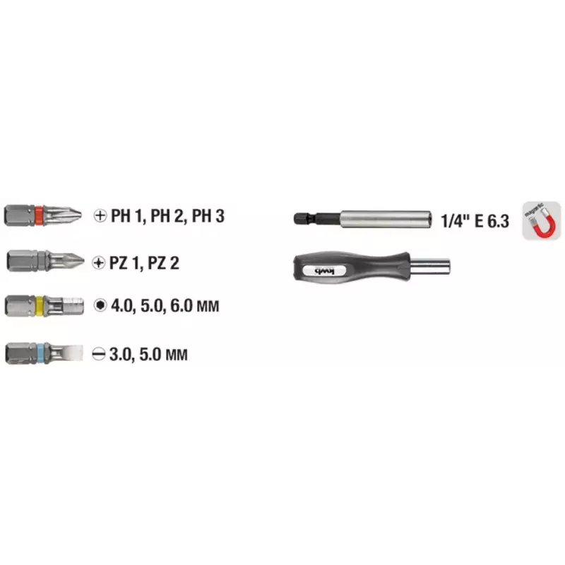 Set di punte per cacciavite KWB Industrial Steel Standard Handy Bit Box