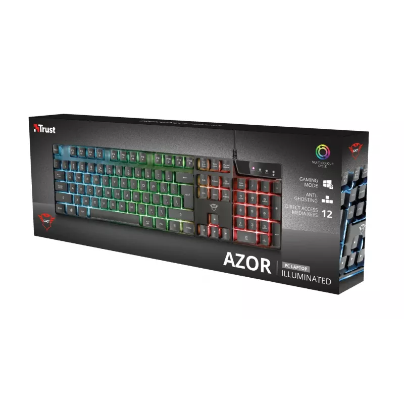 Trust GXT 835 Azor Tastiera Gaming USB Tedesco nero