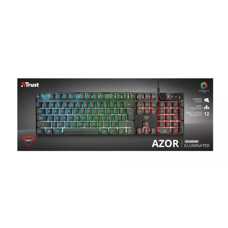 Trust GXT 835 Azor Tastiera Gaming USB Tedesco nero