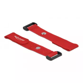 Fascetta in velcro per cavi DeLOCK 19545 rossa 190 mm 25 mm 5 pz.