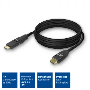 ACT 15 metri HDMI High Speed 4K cavo ottico attivo con connettore rimovibile v2.0 connettore HDMI-A - connettore HDMI-A