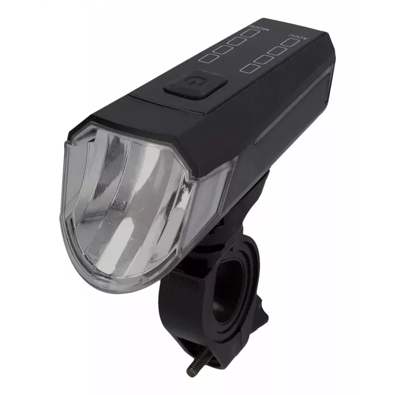 Fischer 50647 set di luci a LED per bicicletta a batteria, faro anteriore 80 lux