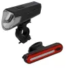 Fischer 50647 set di luci a LED per bicicletta a batteria, faro anteriore 80 lux