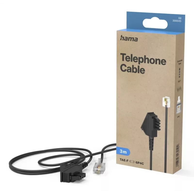 Hama 00300045 cavo telefonico 3 m nero