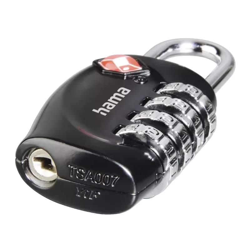 Hama 00139502 lucchetto/allarme per valigia con combinazione nero, rosso, argento, bianco