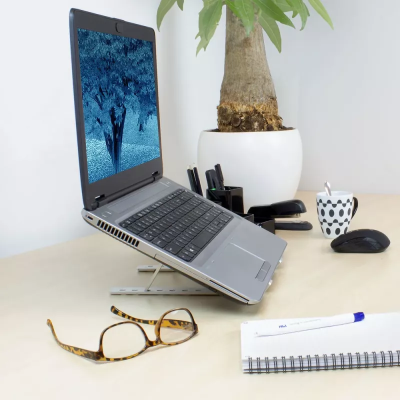 ACT supporto pieghevole per laptop alluminio, regolabile in altezza su 7 livelli
