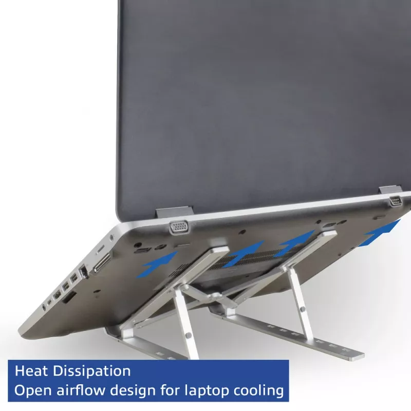 ACT supporto pieghevole per laptop alluminio, regolabile in altezza su 7 livelli