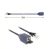 ACT blu 3 metri LSZH S/FTP CAT6A MPTL cavo di prolunga con protezione linguette e connettori RJ45
