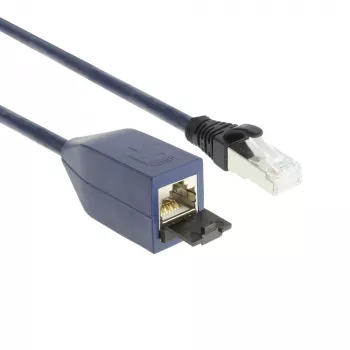 ACT blu 10 metri LSZH S/FTP CAT6A MPTL cavo di prolunga con scarico di trazione e connettori RJ45