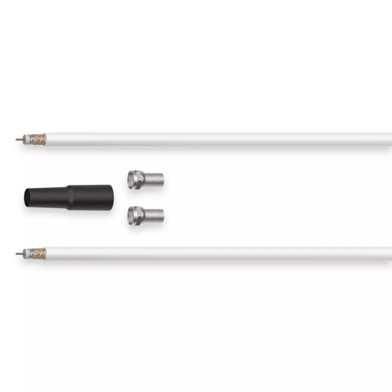 Hama 00179261 Cavo coassiale 10 m nero, metallizzato, bianco