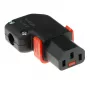 ACT C13 IEC Lock+ connettore maschio a squadretta sinistra o destra ricollegabile nero, PA130100RBK