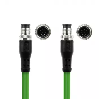 Cavo per sensori ACT Industrial 5,00 metri M12A 8 poli connettore maschio su connettore M12A 8 poli maschio, cavo TPE Ultraflex, schermato