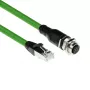 Cavo per sensori ACT Industrial 1,50 metri M12A 8 poli connettore femmina su connettore RJ45 maschio, cavo TPE SF/UTP Ultraflex, schermato