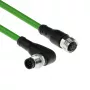Cavo per sensori ACT Industrial 3,00 metri M12A 8 poli connettore maschio angolare su connettore femmina M12A, cavo TPE Ultraflex, schermato