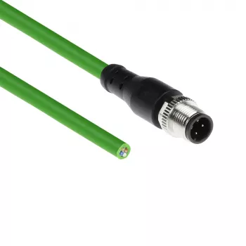 Cavo per sensori ACT Industrial 5,00 metri M12D 4 poli connettore maschio su estremità aperta, cavo TPE Superflex Xtreme, schermato