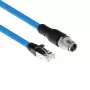 Cavo per sensori ACT Industrial 10,00 metri M12X 8 poli connettore maschio a pannello su RJ45, cavo TPE SF/UTP Superflex, schermato