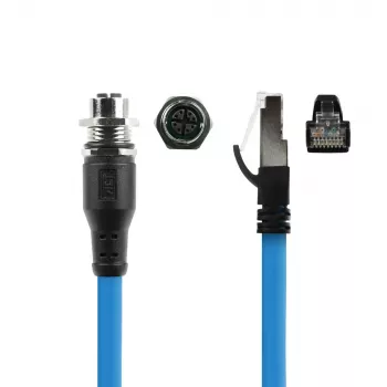 Cavo per sensori ACT Industrial 1,50 metri M12X 8 poli connettore femmina a pannello su RJ45, cavo TPE SF/UTP Superflex, schermato