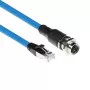 Cavo per sensori ACT Industrial 3,00 metri M12X 8 poli connettore femmina a pannello su RJ45, cavo TPE SF/UTP Superflex, schermato