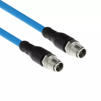 Cavo per sensori ACT Industrial 1,50 metri M12X 8 poli connettore maschio su connettore M12X 8 poli maschio, cavo TPE SF/UTP Superflex, schermato