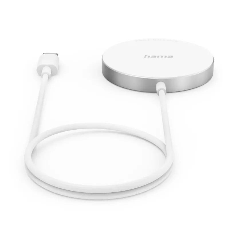 Hama MagCharge FC15 telefono cellulare, smartphone bianco USB ricarica wireless ricarica rapida per interni